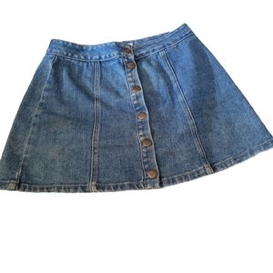 Melville Women's Waist Size 26 Snap Button Denim Mini Jean Blue Skirt